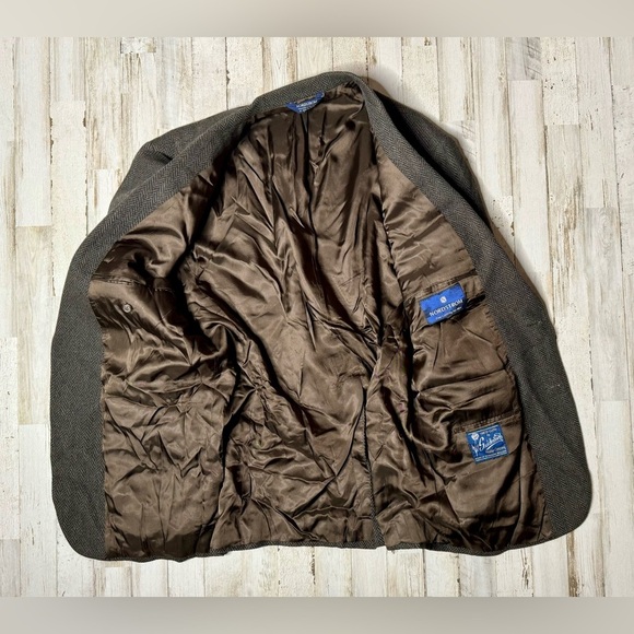 Vintage Nordstrom Men's 100% Wool Brown Tweed Blazer 40R - Picture 10 of 12